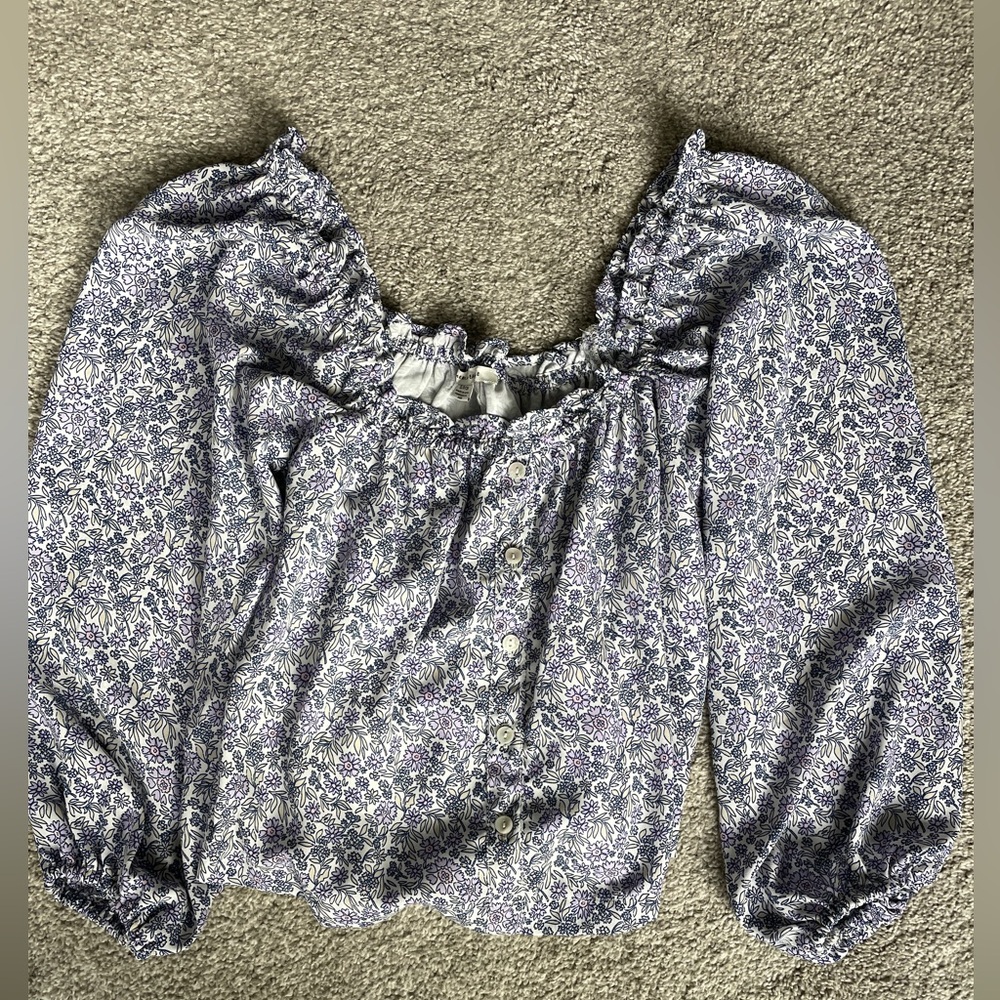 American Eagle Outfitters Purple Floral Blouse